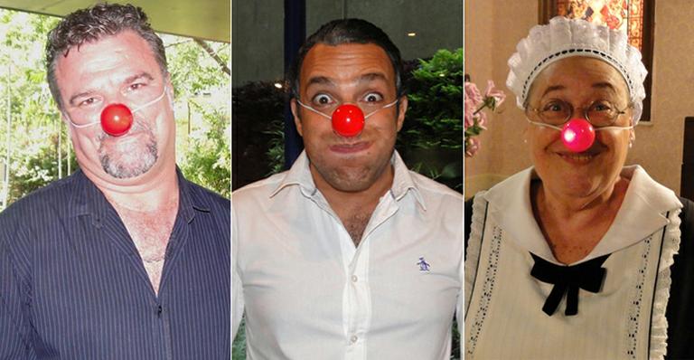 Famosos colocam nariz vermelho, brincam e homenageiam Dia do Palhaço