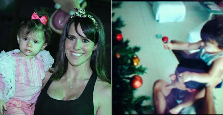 Fernanda Pontes conta com ajuda da filha para montar árvore de Natal