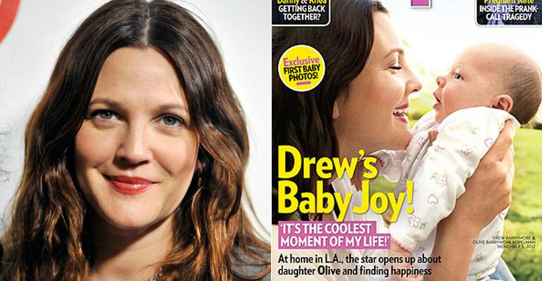 Drew Barrymore apresenta Olive em revista