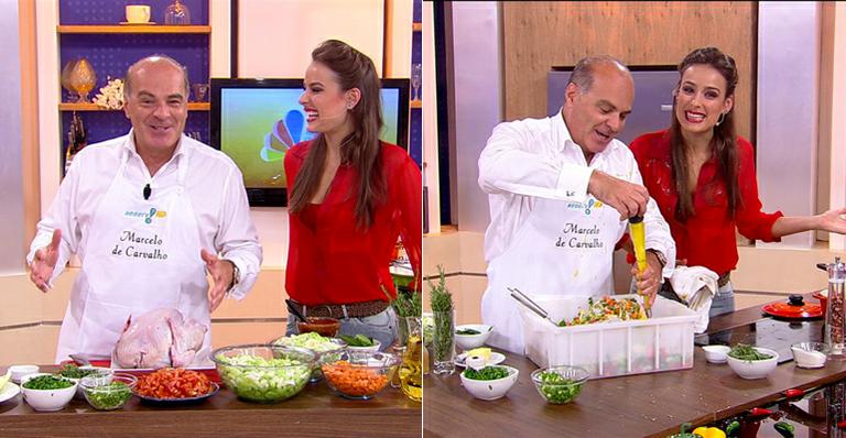 Marcelo de Carvalho ensina receita de peru de Natal e se diverte com imprevisto na cozinha