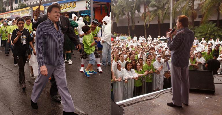 Em ritmo de festa, Silvio Santos faz surpresa e aparece em celebração no SBT