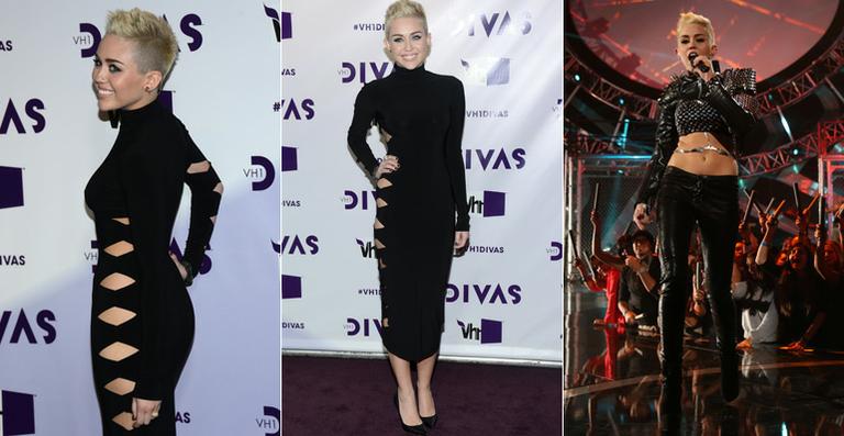 Miley Cyrus escolhe looks ousados para evento em Los Angeles