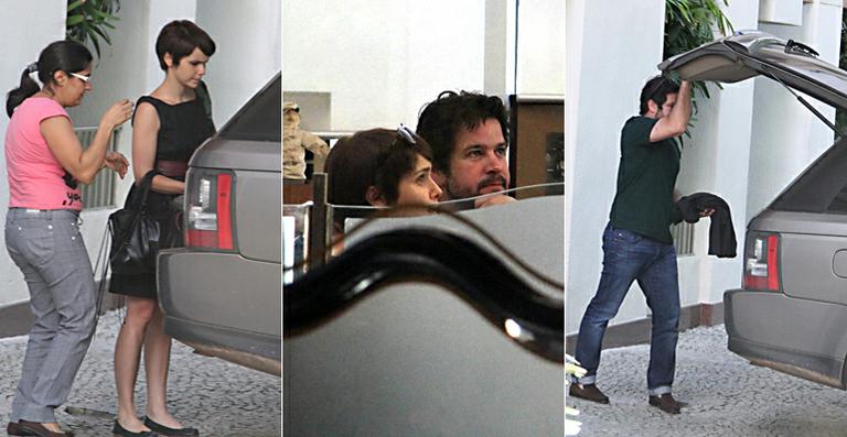 Débora Falabella almoça com Murilo Benício antes de viajar para Belo Horizonte