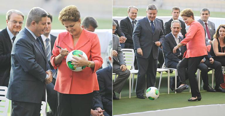 Dilma Rousseff dá o pontapé inicial na reinauguração do estádio Mineirão