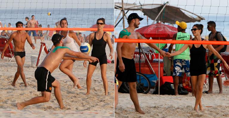 Parceria esportiva de Fernanda Lima e Rodrigo Hilbert nas areias do Leblon