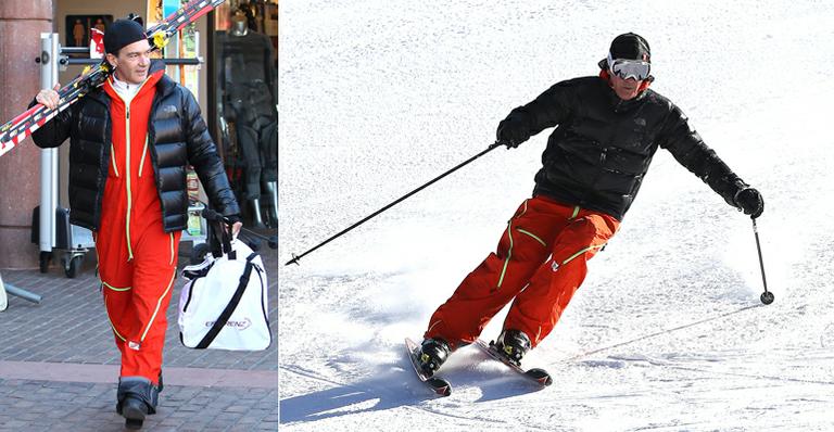 Antonio Banderas em dia de esqui em Aspen