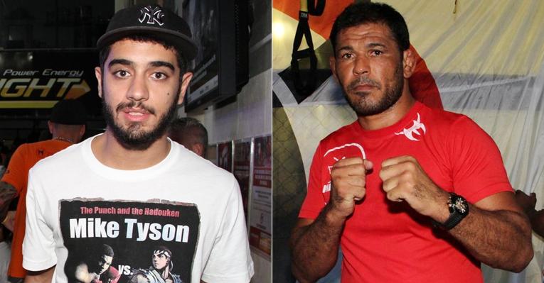 Miguel Rômulo confere luta na academia de Minotauro, no Rio