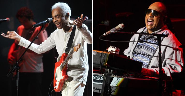 Gilberto Gil e Stevie Wonder fazem show beneficente no Rio