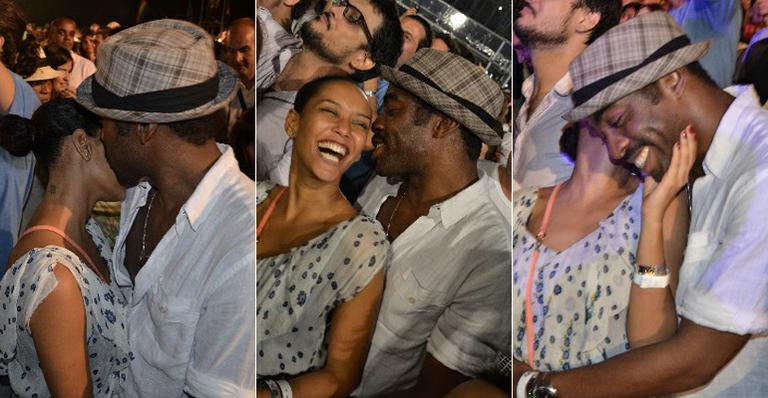 Taís Araújo e Lázaro Ramos namoram em show de Stevie Wonder no Rio
