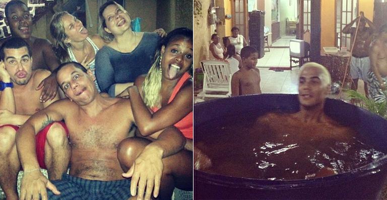 Thiago Martins e Micael Borges festejam o Natal na casa de Roberta Rodrigues