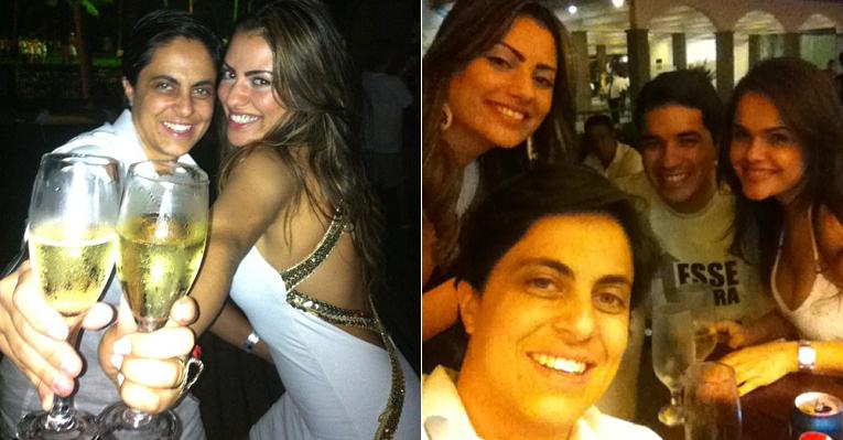 Ao lado da amada e de amigos, Thammy Miranda comemora a chegada de 2013