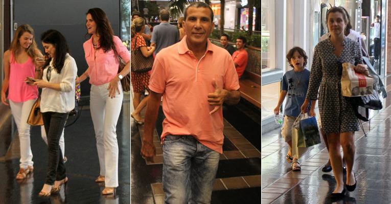 Famosos curtem o sábado no shopping