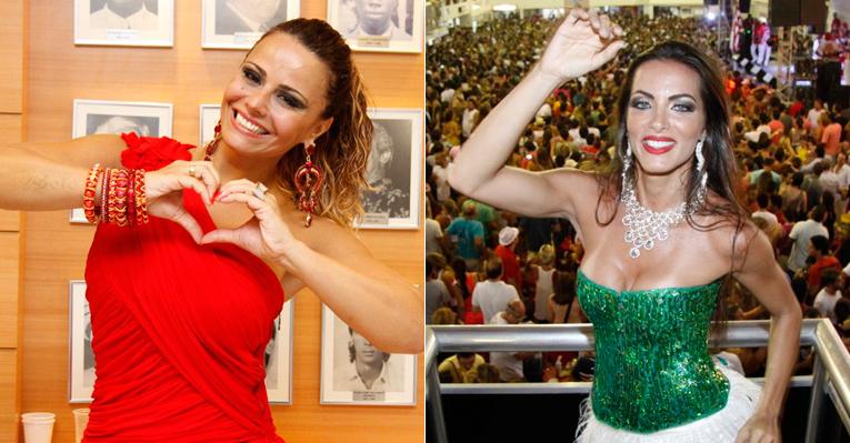 Viviane Araújo e Carla Prata caem no samba na quadra do Salgueiro