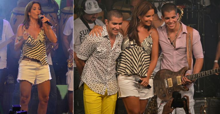 Descalça, Ivete Sangalo agita o ensaio de carnaval da banda Oito7Nove4 em Salvador