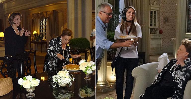 Nicette Bruno ganha festa surpresa de aniversário nos bastidores de ‘Salve Jorge’