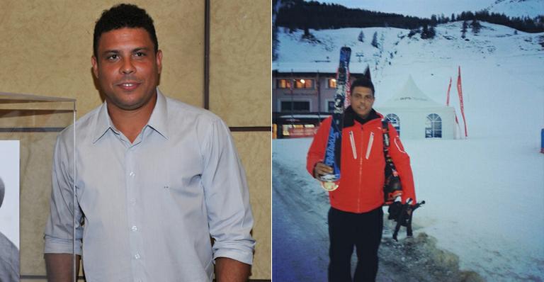 Ronaldo se diverte em estação de esqui na Suíça