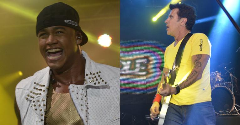 Léo Santana e Tuca Fernandes fazem a festa em show na capital baiana