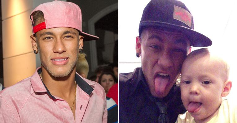 Neymar se diverte ao lado do pequeno Davi Lucca