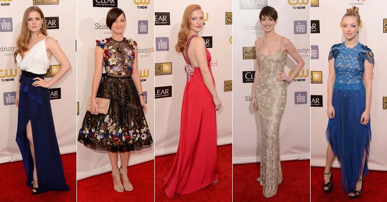 As escolhas das estrelas para o tapete vermelho da 18ª edição do Critics’ Choice Movie Awards