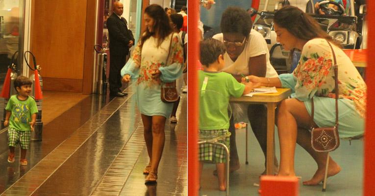 Grávida, Juliana Paes passeia com o filho Pedro no Rio de Janeiro