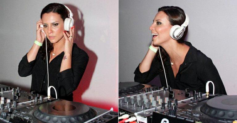 Camila Rodrigues vira DJ em festa no Rio de Janeiro