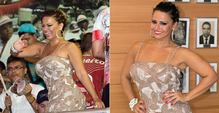 Milionária, Viviane Aráujo aposta em look fino em ensaio do Salgueiro