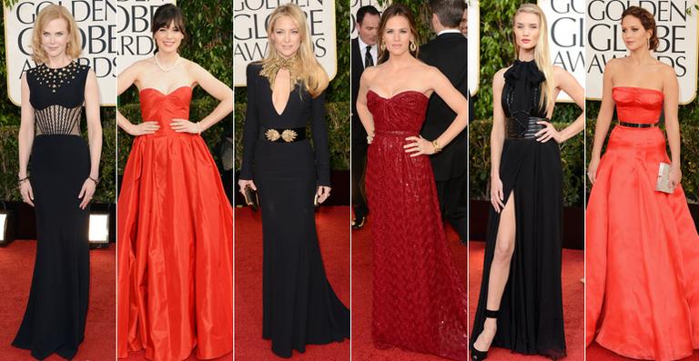 Preto e tons vermelhos tomam conta dos looks no Globo de Ouro 2013