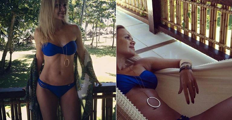Eliana exibe boa forma em biquíni