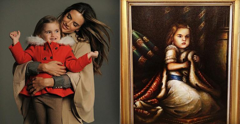Alessandra Ambrosio ganha quadro com retrato da filha, Anja Louise