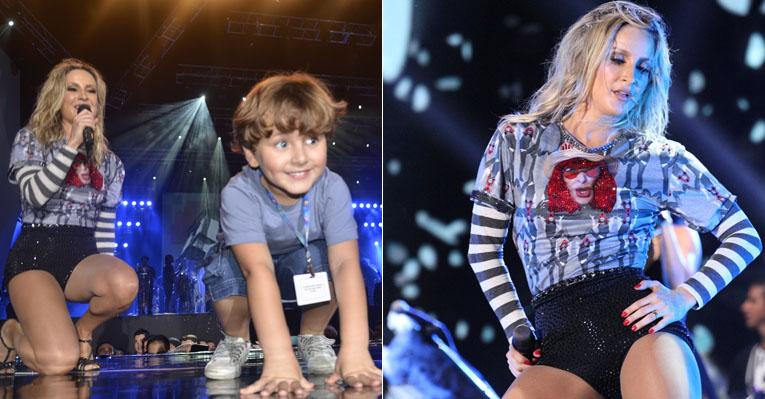 Claudia Leitte recebe o filho Davi no palco e homenageia Rita Lee no Festival de Verão