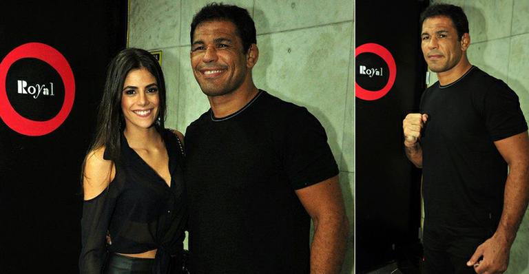 Rodrigo Minotauro e sua namorada, Giovanna Paino, curtem noitada após o UFC SP