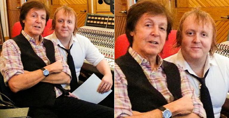 Paul McCartney se junta ao filho James em estúdio de gravação e registra momento