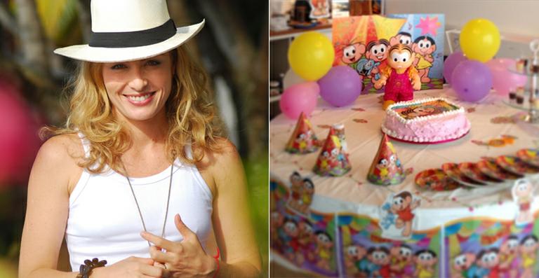 Angélica festeja os 4 meses da filha, Eva, com bolo da Mônica