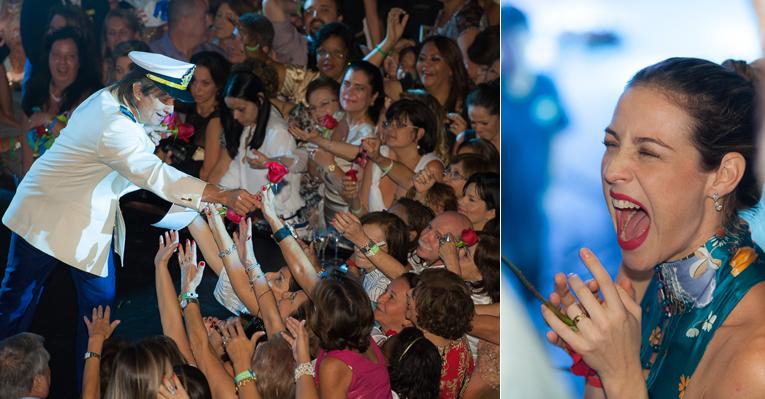 Entre tantas emoções, destaque para a alegria de Luana Piovani ao receber rosa de Roberto Carlos