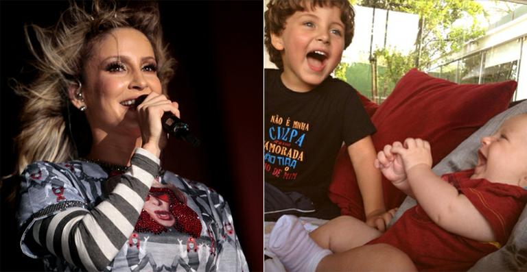 Claudia Leitte mostra os filhos dando gargalhadas