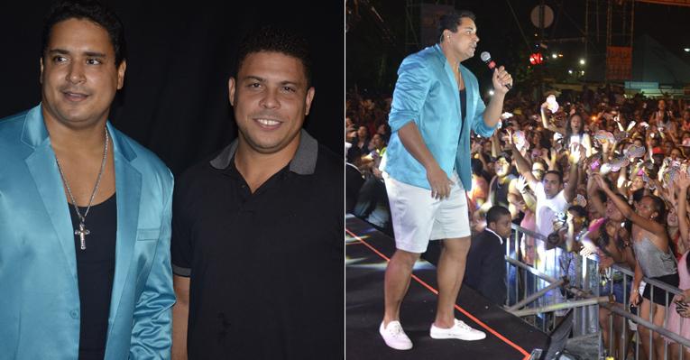 Sem a companhia da nova namorada, Ronaldo se diverte no show do Harmonia do Samba