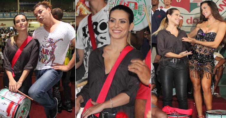 Cleo Pires faz a festa com a bateria da Grande Rio