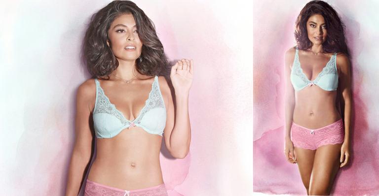 Juliana Paes estrela campanha publicitária vestindo apenas lingerie