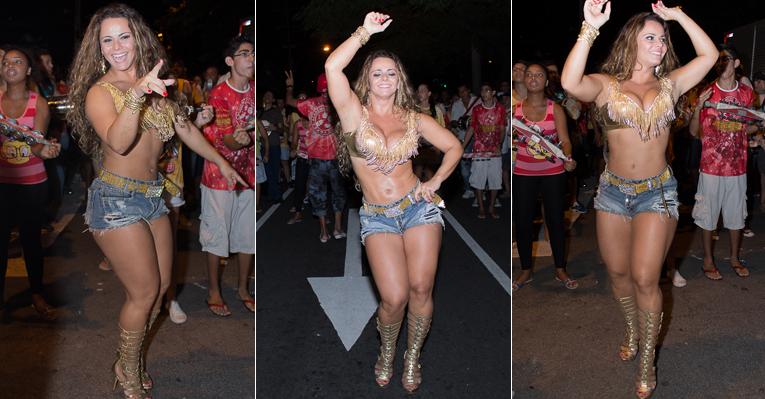 Com um corpo escultural, Viviane Araújo se joga no samba do Salgueiro
