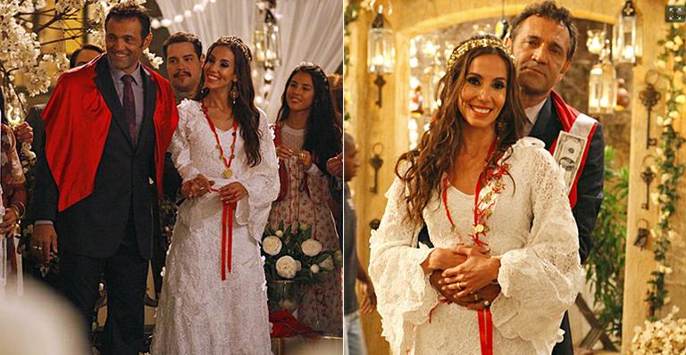 Vestido de noiva de Ayla, de ‘Salve Jorge’, teve nove metros de tecido
