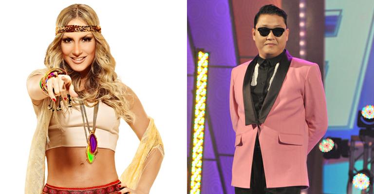 Claudia Leitte recebe Psy no Carnaval de Salvador