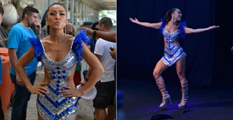Sabrina Sato festeja seu aniversário adiantado em feijoada da Vila Isabel