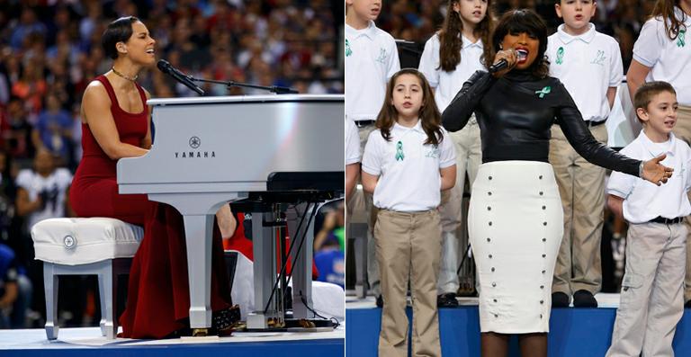 Alicia Keys e Jennifer Hudson brilham na final do Super Bowl