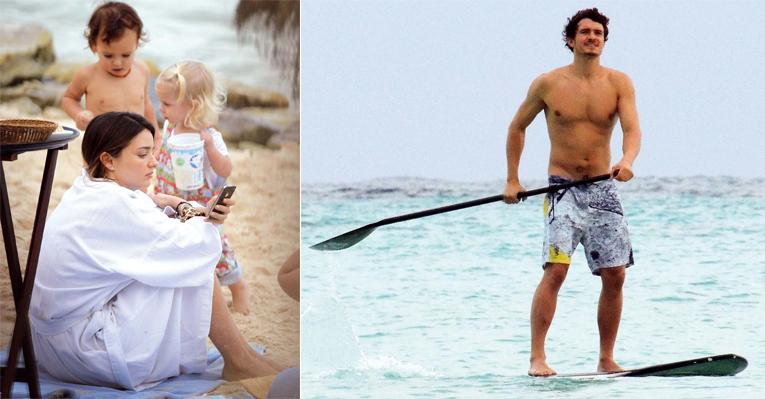 Orlando Bloom aproveita Cancún com Miranda Kerr