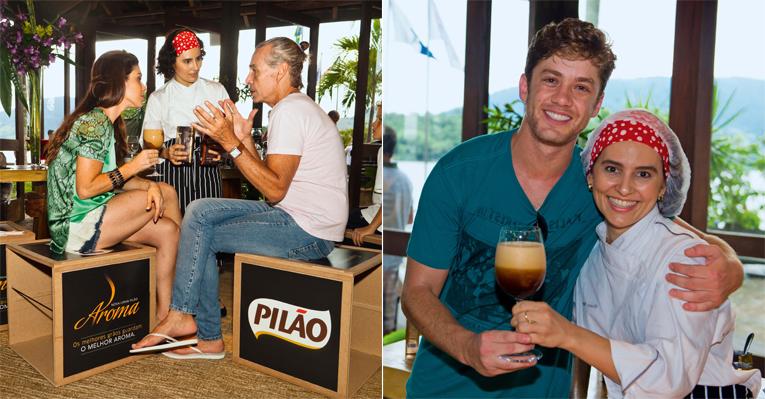 Ignácio Coqueiro e Leonardo Miggiorin provam drinque de café na Ilha de CARAS