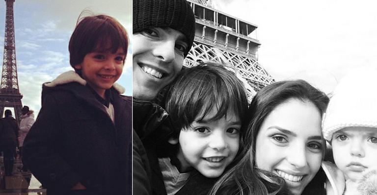 Jogador Kaká curte a família em Paris