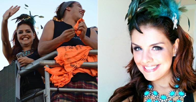 Paloma Bernardi se joga na festa baiana sem a companhia do namorado, Thiago Martins