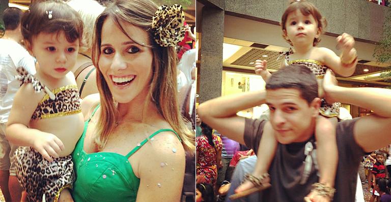 Fernanda Pontes e Diogo Boni caem na folia com a pequena Maria Luiza, a Maluzinha