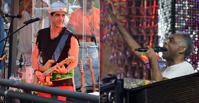 Gilberto Gil faz dueto com Durval Lelys, do Asa de Águia, da varanda do Expresso 2222