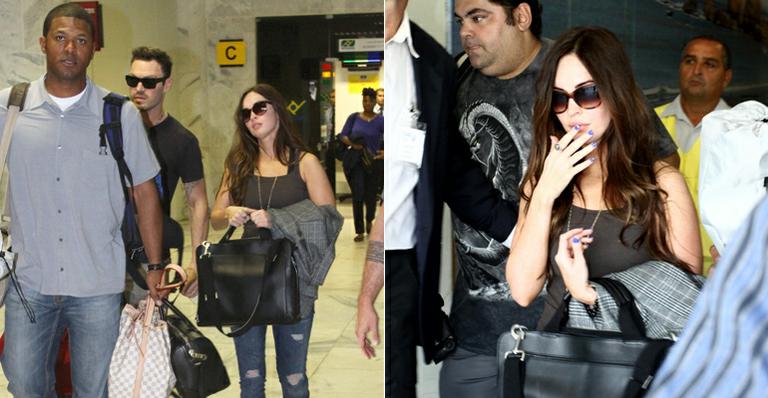 Megan Fox chega ao Rio para carnaval